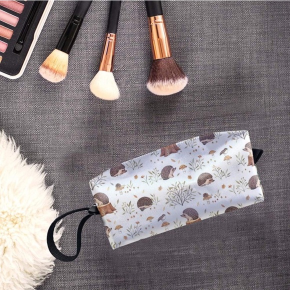 ❌SOLD Meadow Hedgehog Cosmetic Bag/ Travel Pouch - Picture 2 of 5